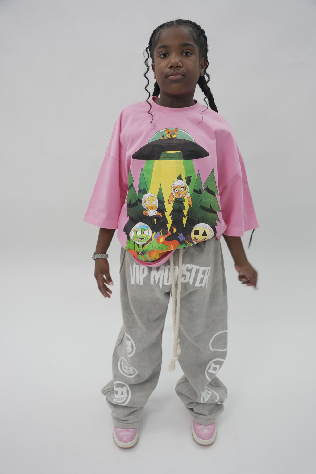 GREY VIP MONSTER SWEAT PANTS OVERSIZED