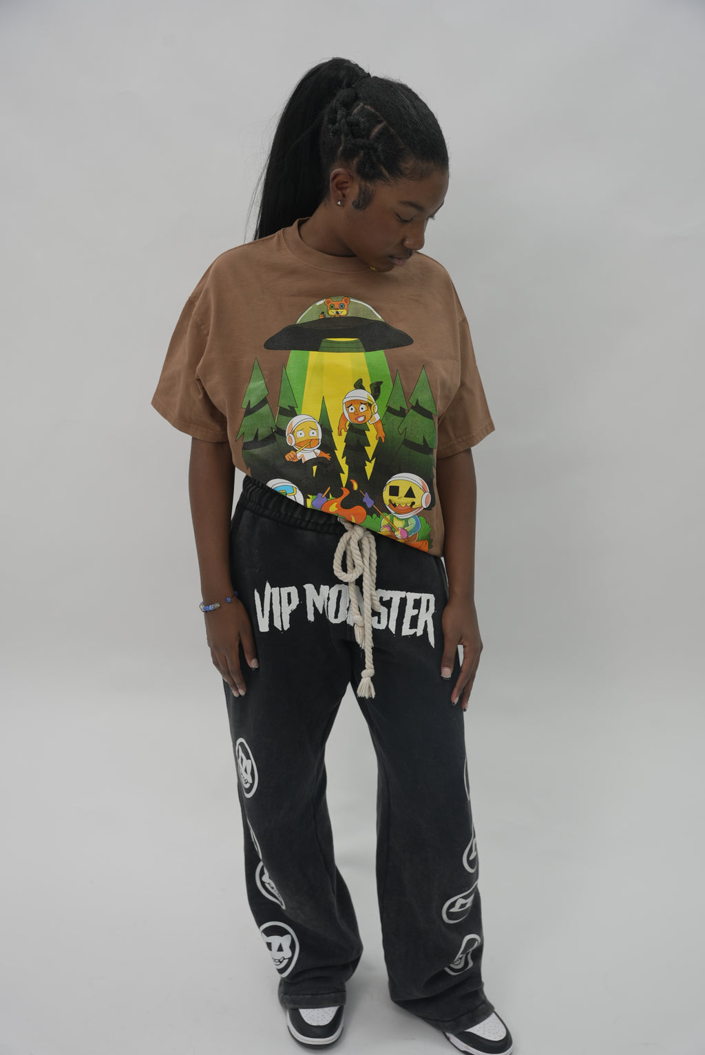 BROWN VIP MONSTER T SHIRT