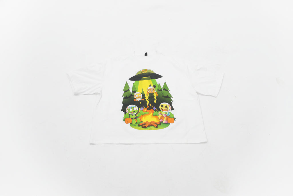 WHITE VIP 99 NGHTS FLAMES BOXED TEE
