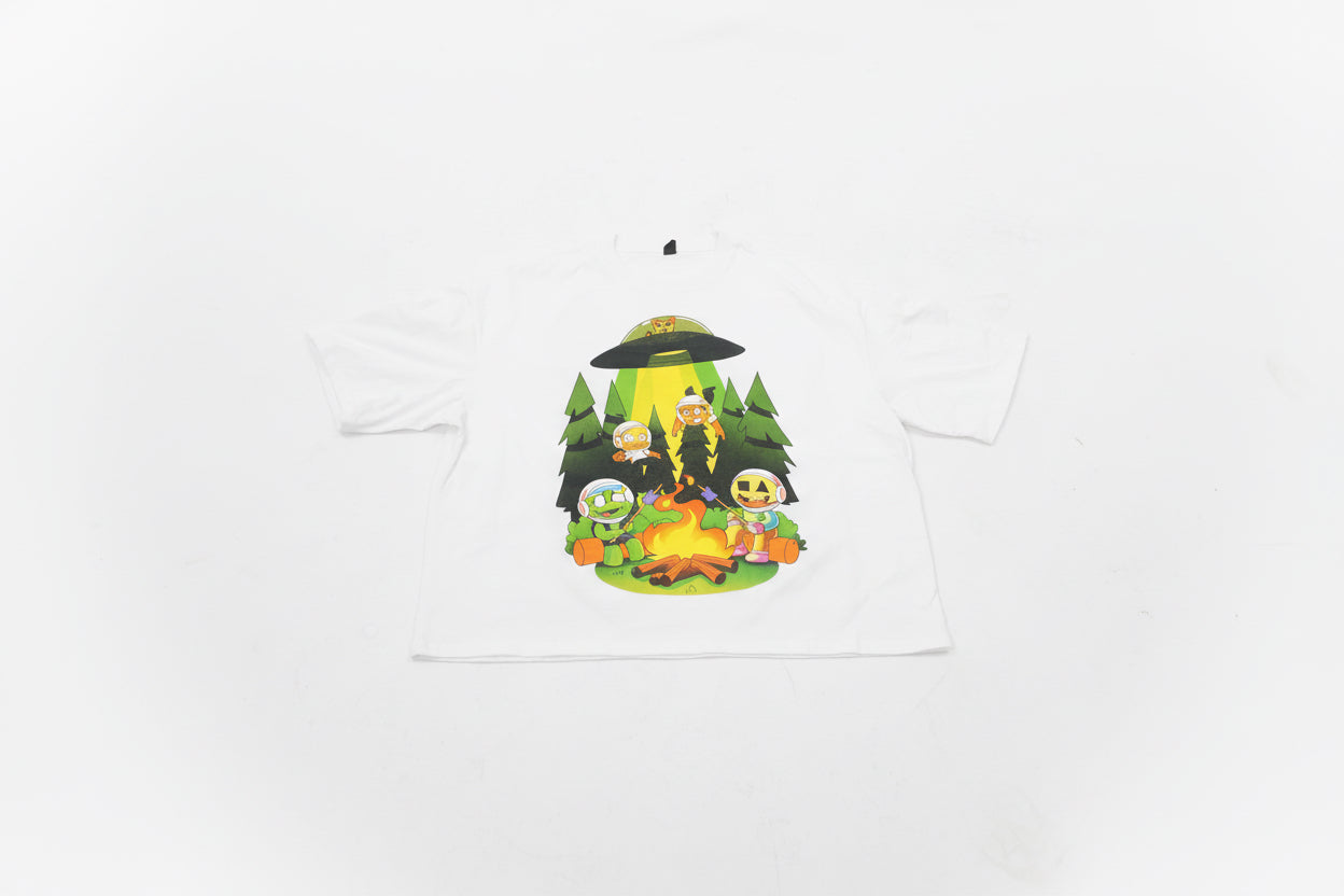 WHITE VIP 99 NGHTS FLAMES BOXED TEE