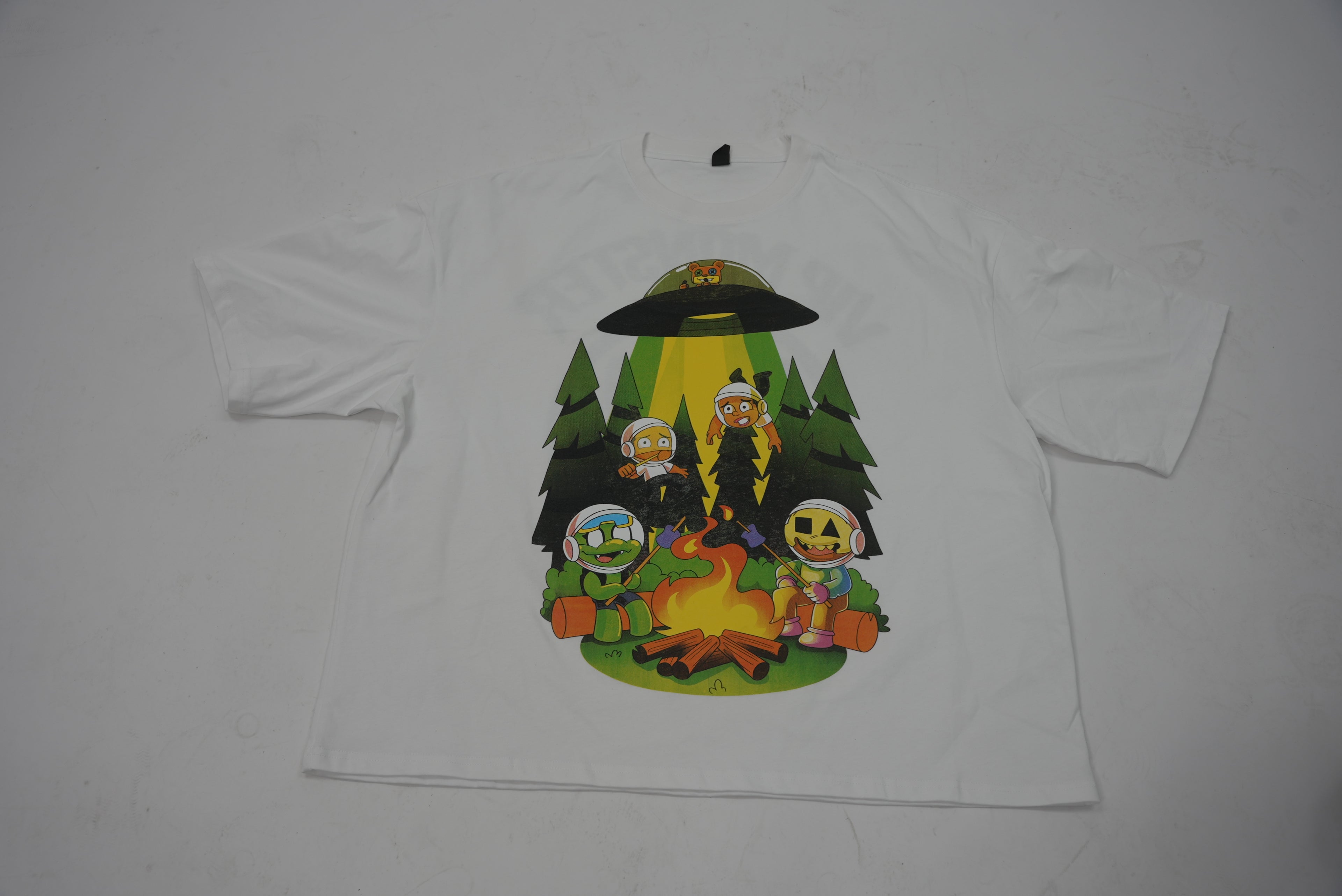 WHITE VIP 99 NGHTS FLAMES BOXED TEE